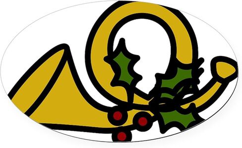 CafePress Christmas Bugle Euro Oval Car Bumper Magnet in Saudi Arabia
