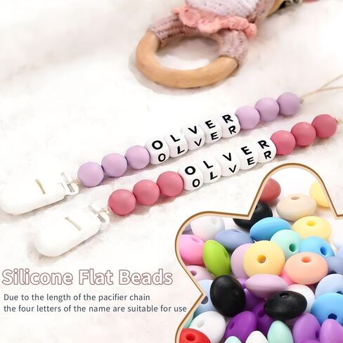 2pcs Personalized Name Baby Pacifier Clips Custom Pacifier Chain Holder for Baby Newborn Gift (A) in Saudi Arabia