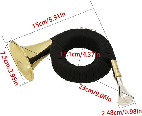 Mini French Horn | Miniature Brass Musical Decor | Compact French Horn with Stand,for Music Practice Outdoor Events Travel Performance Beginners in Saudi Arabia