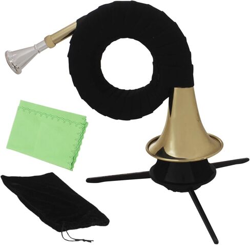 Mini French Horn | Miniature Brass Musical Decor | Compact French Horn with Stand,for Music Practice Outdoor Events Travel Performance Beginners in Saudi Arabia