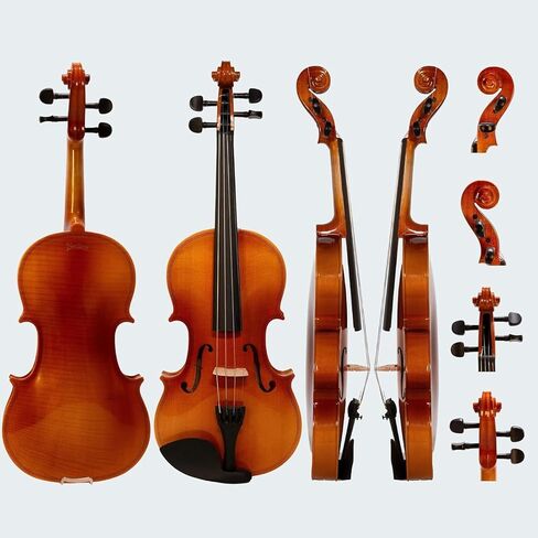Violin 4/4 Full Size Kit for Adults Beginner, Violin Fiddle Set for Student with Rosewood Bow&Bridge,Extra Strings, Fingerboard Stickers, 2 rosinsShoulder Rest, Case(Plywood) in Kuwait