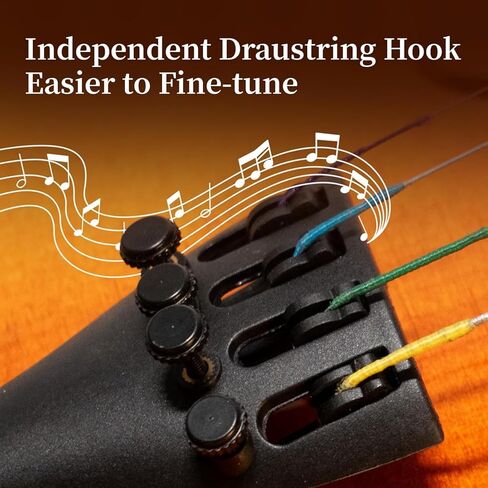 Violin 4/4 Full Size Kit for Adults Beginner, Violin Fiddle Set for Student with Rosewood Bow&Bridge,Extra Strings, Fingerboard Stickers, 2 rosinsShoulder Rest, Case(Plywood) in Kuwait