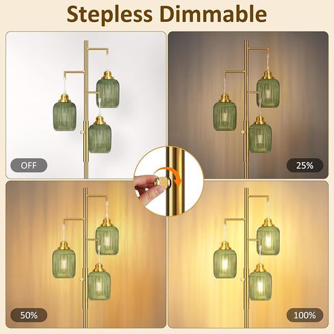 Rottogoon Dimmable Lample ، مصباح أرضي دافئ الصناعي لغرفة المعيشة ، مصباح ريفي طويل المزرعة مع 3 مصابيح LED ، مصباح أرضية الأشجار لغرف النوم ، غرفة المعيشة ، المكتب المنزلي ، المعدن ، الأسود ، 68 " in Kuwait