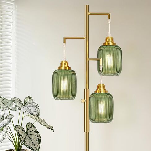 Rottogoon Dimmable Lample ، مصباح أرضي دافئ الصناعي لغرفة المعيشة ، مصباح ريفي طويل المزرعة مع 3 مصابيح LED ، مصباح أرضية الأشجار لغرف النوم ، غرفة المعيشة ، المكتب المنزلي ، المعدن ، الأسود ، 68 " in Kuwait