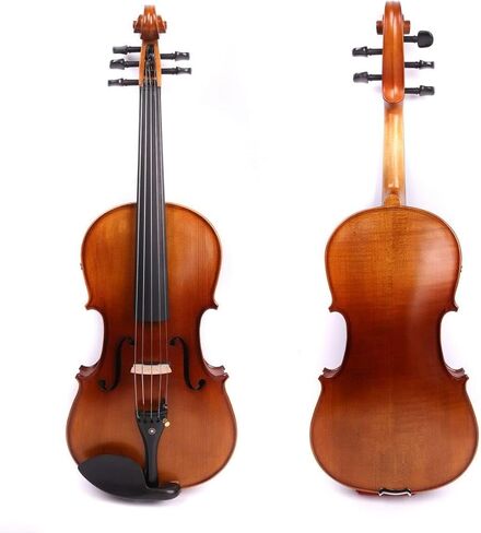 5-String Electric Viola 16 Inch Professional Handmade Viola with Maple Spruce Body & Ebony Fittings (FCGDA Tuning) - Full Kit with Hard Case, Bow, AUX Cable and Accessories (Brown) in Kuwait