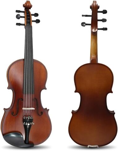 5 String Electric Acoustic Violin 4/4 full size, Solid Maple Spruce hand Made violin kit with case bag,bow (Brown color) ﻿ in Kuwait