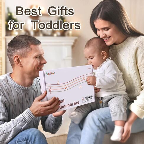 Vanplay Musical Toys for 2 Year Old Girls Easter Birthday Gifts, Montessori Toys for 2 3 Year Old, 8 in 1 Wooden Musical Instruments with Xylophone/ Tambourine/Maracas for Toddler 2-4 in Kuwait