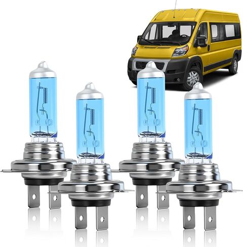 OQSNCV Fit for Ram ProMaster 1500 2500 3500 (2014-2022) Halogen Headlight Bulbs, H7 High Beam+ H7 Low Beam Light Headlamp Replacement Bulbs Kit, Pack of 4 in Kuwait