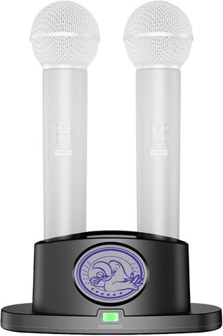 Microphone Charger, Universal Magnetic Charging Dock with Plastic Base, Rechargeable Accessory for Home Studio and Karaoke Performance in Saudi Arabia