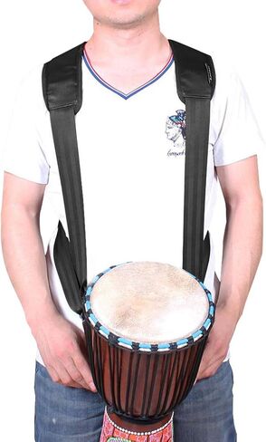 حزام طبل Djembe الأفريقي قابل للتعديل، حزام كتف مزدوج مع أشرطة مبطنة ونايلون جلدي، حزام أدوات مريح وآمن للاعبي الإيقاع in Saudi Arabia