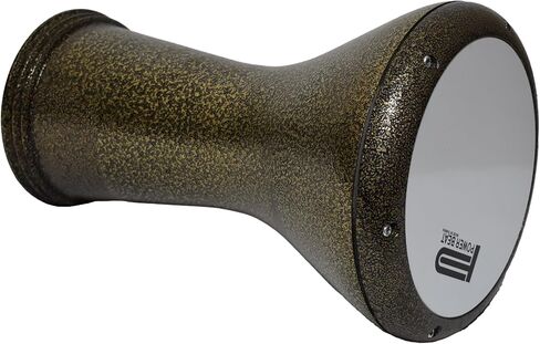 Metal Drum Darbuka doumbek 17/17.5 inch with free PowerBeat head skin (Silver & Black PowerBeat) in Saudi Arabia