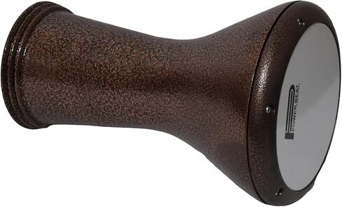 Metal Drum Darbuka doumbek 17/17.5 inch with free PowerBeat head skin (Silver & Black PowerBeat) in Saudi Arabia