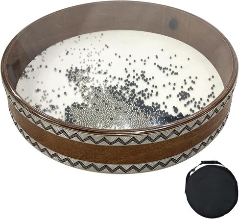 Ocean Drum, 18’’ Wave Drum Simulates Ocean Wave Sounds, Relaxation Sound Healing Instrument Ideal For Yoga Meditation, Goatskin & Transparent Polyester Drumhead in Kuwait