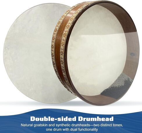 Ocean Drum, 18’’ Wave Drum Simulates Ocean Wave Sounds, Relaxation Sound Healing Instrument Ideal For Yoga Meditation, Goatskin & Transparent Polyester Drumhead in Saudi Arabia