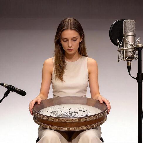 Ocean Drum, 18’’ Wave Drum Simulates Ocean Wave Sounds, Relaxation Sound Healing Instrument Ideal For Yoga Meditation, Goatskin & Transparent Polyester Drumhead in Saudi Arabia