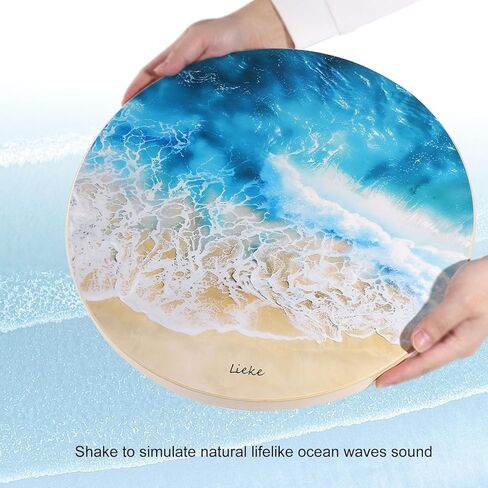 LIEKE Wooden Ocean Drum 14.7 Inch Sea Wave Drum Sound Healing Instrument for Meditation Yoga Therapy Relaxation in Kuwait