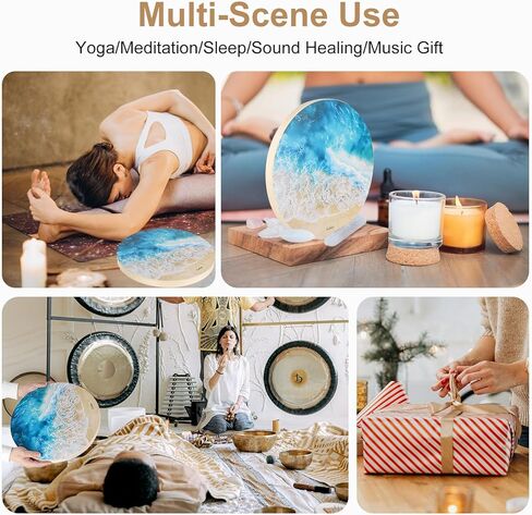 LIEKE Wooden Ocean Drum 14.7 Inch Sea Wave Drum Sound Healing Instrument for Meditation Yoga Therapy Relaxation in Kuwait