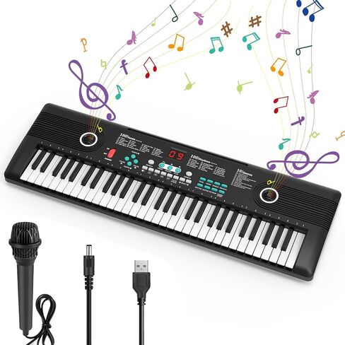 61 keys keyboard piano, Electronic Digital Piano with Built-In Speaker Microphone, Portable Keyboard Gift Teaching for Beginners, electric piano for kids in Kuwait