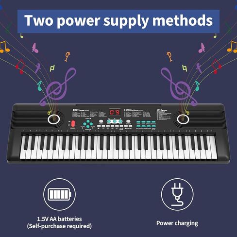 61 keys keyboard piano, Electronic Digital Piano with Built-In Speaker Microphone, Portable Keyboard Gift Teaching for Beginners, electric piano for kids in Kuwait