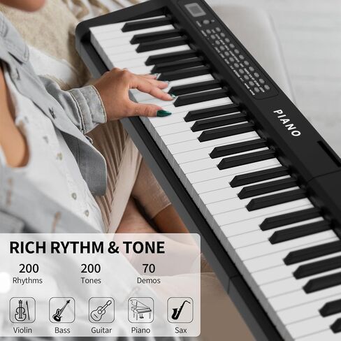 Digital Piano 88 Key Full Size Semi Weighted Electronic Keyboard Piano Set with Stand,Built-In Speakers,Electric Piano Keyboard with Sustain Pedal,Bluetooth,MIDI/USB/MP3 for Beginners Adults/81x in Kuwait