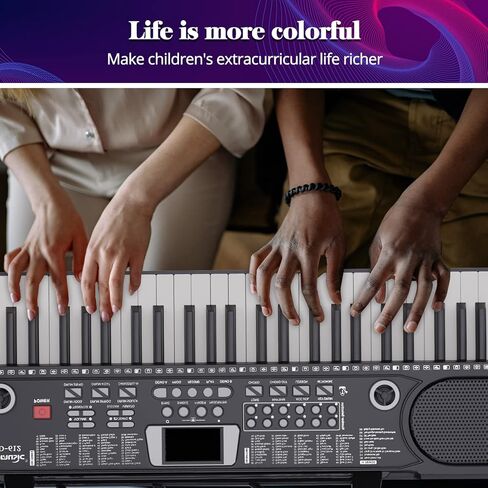 61 keys keyboard piano, Electronic Digital Piano with Built-In Speaker Microphone, Sheet Stand and Power Supply, Portable piano Keyboard Gift Teaching for Beginners in Kuwait