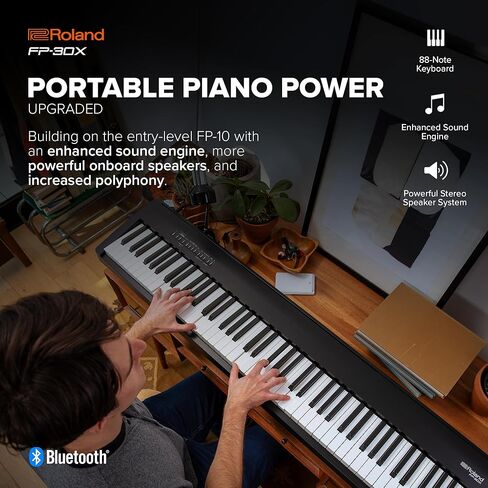 بيانو رقمي مع مكبرات صوت من رولاند FP-30X - أسود in Saudi Arabia