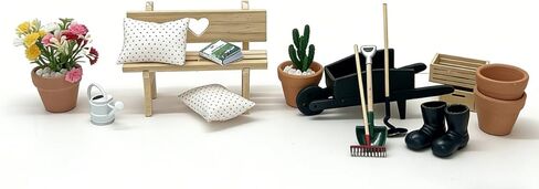 إكسسوارات Dollhouse 1 12 أداة حديقة صغيرة من طمر مع أواني الطين ، مجرفة ، مربع أشعل النار ومربع تخزين ، مجموعة بستنة من 6 قطع (6pcs-miniaturegardenset) in Saudi Arabia