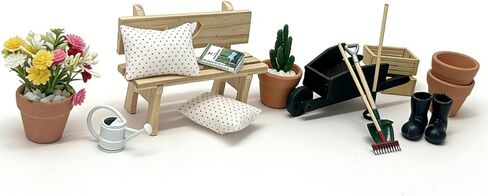 إكسسوارات Dollhouse 1 12 أداة حديقة صغيرة من طمر مع أواني الطين ، مجرفة ، مربع أشعل النار ومربع تخزين ، مجموعة بستنة من 6 قطع (6pcs-miniaturegardenset) in Saudi Arabia