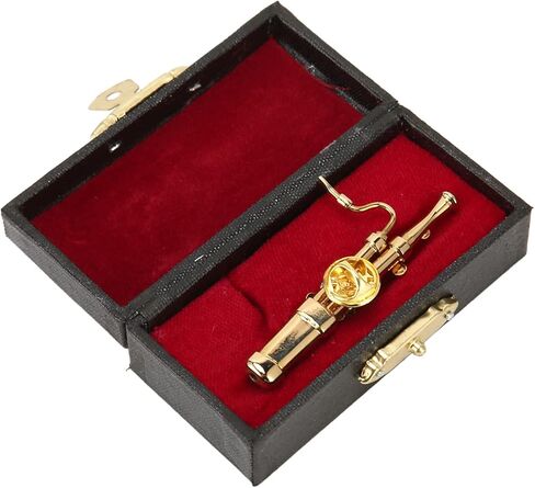 Miniature Bassoon Exquisite Model High Simulation Gold Plated Metal Mini Bassoon with Storage Box for Music Festival Decoration Gift in Kuwait