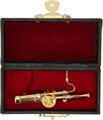Miniature Bassoon Exquisite Model High Simulation Gold Plated Metal Mini Bassoon with Storage Box for Music Festival Decoration Gift in Kuwait