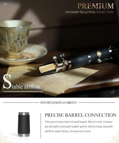 AKLOT B Flat Concert Clarinet: Precision Tone Hole Design for Stable Intonation, Durable Nickel-Plated Keys, Including Stylish Case, Barrel, Full Clarinet Cleaning Kit (Ember-MN) in Kuwait