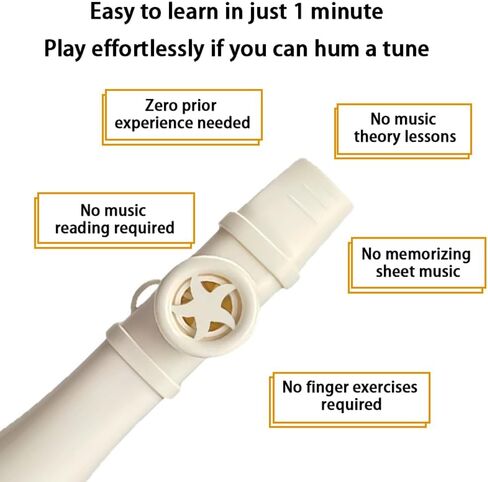 Saxophone mouth flute, simple piccolo, easy to learn instrument suitable for beginners to learn and imitate, white in Saudi Arabia