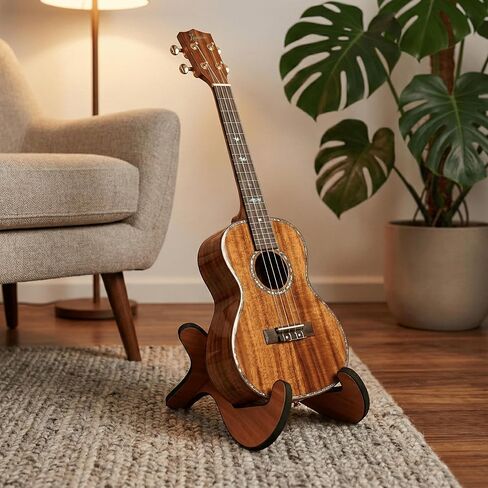 حامل القيثارة الخشبي، حامل أرضي محمول قابل للطي وخالي من الرائحة للكمان والمندولين والبانجو وجميع أحجام القيثارة (سوبرانو، حفلة موسيقية، تينور، باريتون) in Kuwait