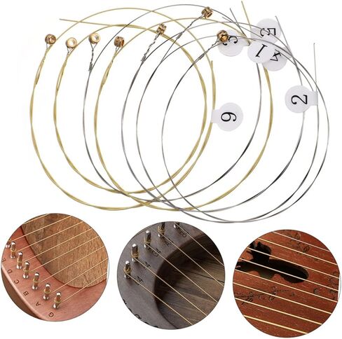 16 قطعة سلسلة Lyre مجموعة كاملة من سلاسل Autoharp لاستبدال Lyre Harp التوتر القياسي جودة الصوت الجميلة مضمونة in Saudi Arabia