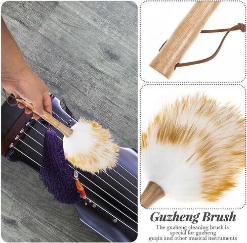 فرشاة تنظيف من BESPORTBLE Guqin، فرشاة غبار، منفضة أدوات خشبية، ملحقات تنظيف الجيتار Dulcimer Guzheng، مقاس 14.56 بوصة in Saudi Arabia