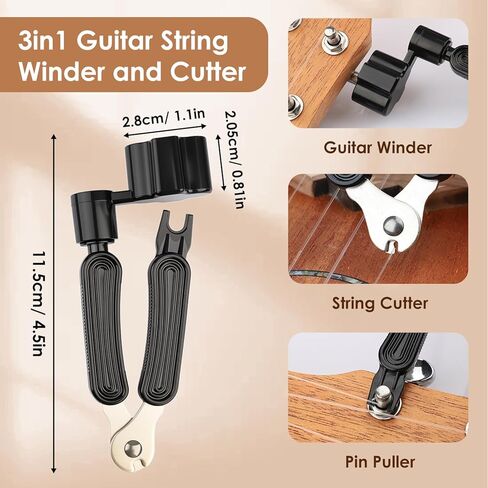 مجموعة حامل هاتف الجيتار مع 3 في 1 سحب دبوس لفاف السلسلة و20 قطعة 0.71 مم - حامل قابل للتعديل للجيتار/الأوكيليلي/الباس، مثالي لأوراق الموسيقى والتعليم والتسجيل والأداء in Kuwait