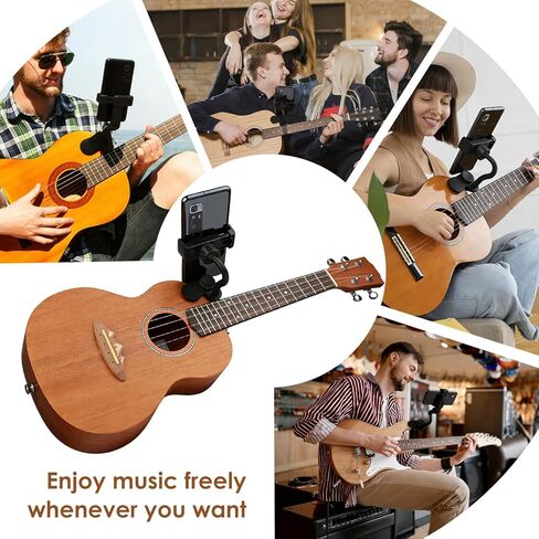 مجموعة حامل هاتف الجيتار مع 3 في 1 سحب دبوس لفاف السلسلة و20 قطعة 0.71 مم - حامل قابل للتعديل للجيتار/الأوكيليلي/الباس، مثالي لأوراق الموسيقى والتعليم والتسجيل والأداء in Kuwait