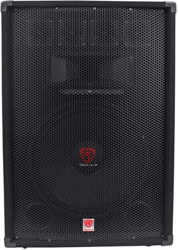 Rockville RSG15.4 Bundle: (2) 15 in 3-Way 1500W Peak / 750W RMS 4-Ohm Passive DJ PA Speakers, (2) Tripod Speaker Stands, 2X 20 ft 1/4 in to SpeakOn Cables, for Live Sound and Events, 4-Items in Saudi Arabia