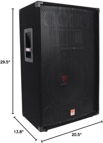 Rockville RSG15.4 Bundle: (2) 15 in 3-Way 1500W Peak / 750W RMS 4-Ohm Passive DJ PA Speakers, (2) Tripod Speaker Stands, 2X 20 ft 1/4 in to SpeakOn Cables, for Live Sound and Events, 4-Items in Saudi Arabia