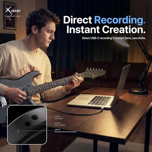 Enya XMARI Smart Electric Guitar with Built-in DSP Effects, 4 Presets, USB-C OTG Recording, Headphone Output, Custom Ceramic Pickups, Carbon Fiber Body, with Gig Bag, Strap, Cable & Picks in Saudi Arabia