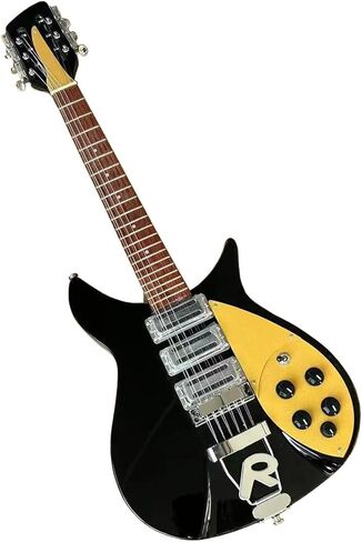 Black 12-String Semi-Hollow Electric Guitar - 325 Style - Gold Pickguard in Saudi Arabia