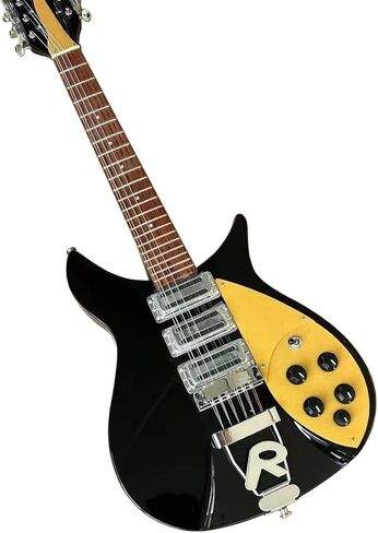 Black 12-String Semi-Hollow Electric Guitar - 325 Style - Gold Pickguard in Saudi Arabia