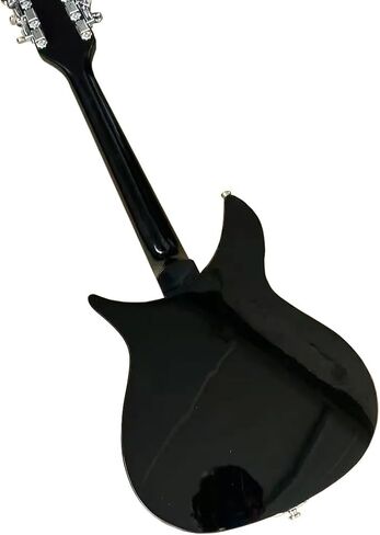 Black 12-String Semi-Hollow Electric Guitar - 325 Style - Gold Pickguard in Saudi Arabia