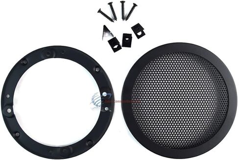 1PAIR 6.5 INCH CAR SPEAKER WOOFER STEEL MESH GRILL W/ SPEED CLIPS SCREWS GT-6.5 - BLACK in Kuwait