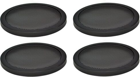1PAIR 6.5 INCH CAR SPEAKER WOOFER STEEL MESH GRILL W/ SPEED CLIPS SCREWS GT-6.5 - BLACK in Kuwait