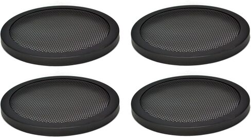 1PAIR 6.5 INCH CAR SPEAKER WOOFER STEEL MESH GRILL W/ SPEED CLIPS SCREWS GT-6.5 - BLACK in Kuwait