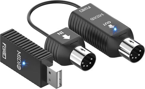 FORE MIDI to USB Interface Compatible with USB Type-A MIDI Cable with Input&Output Work with MIDI Keyboard/Synthesizer/MIDI Deivce Compatible with iOS&Android, Windows/Mac OS Red - 6.5Ft in Saudi Arabia