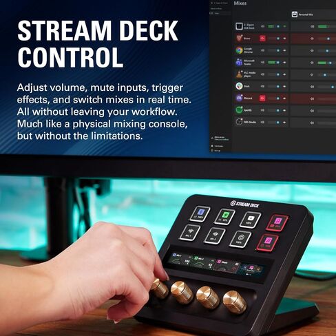 Elgato Wave XLR MK.2 – USB Audio Interface and DSP Mixer for XLR Microphones, 80dB Gain, Onboard Effects, LED Feedback, Touch Mute, Works with Stream Deck, PC & Mac in Kuwait