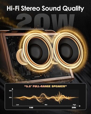 مضخم جيتار صوتي Crush20، مضخم صوت للجيتار/الميكروفون بقدرة 20 وات مع تردد، ثنائي النطاق EQ، عمر بطارية 8 ساعات قابلة لإعادة الشحن، مكبر صوت محمول لاسلكي متقدم ثنائي الشريحة لميكروفون/جيتار صوتي 6.35 مم in Kuwait