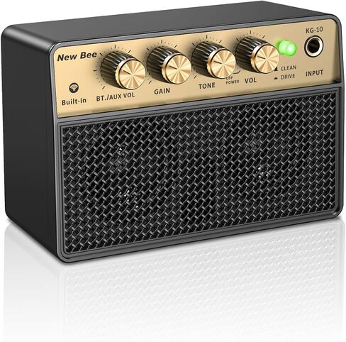 Mini Guitar Amp, 10W Electric Guitar Amplifier with Clean Drive Channel, 3.5mm Headphone/AUX Jack, 6H Work, USB-C Rechargeable Bluetooth Small Portable Amp for Indoor Practice Travel in Kuwait